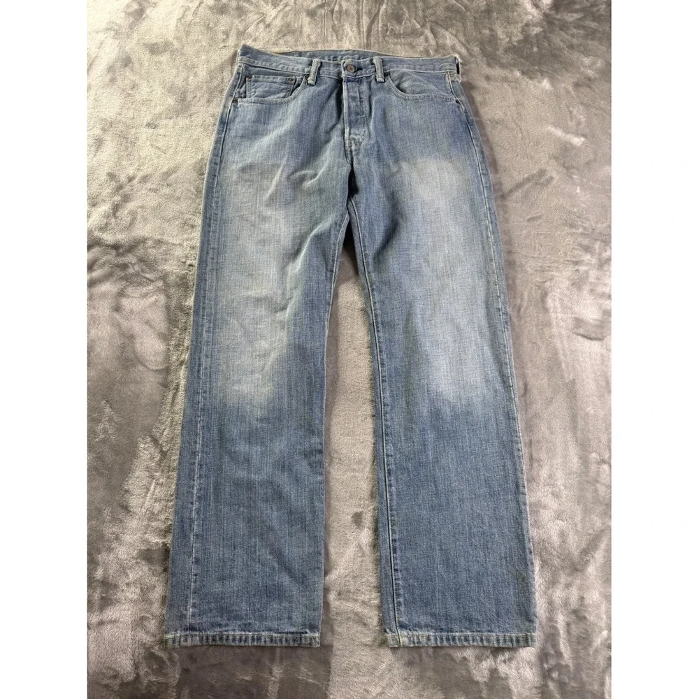 Levi's 501 Original Jeans Men's 32x30 Light Wash Button Fly 100% Cotton 501-0193